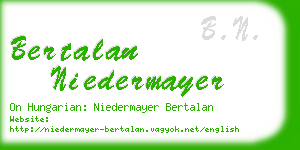 bertalan niedermayer business card